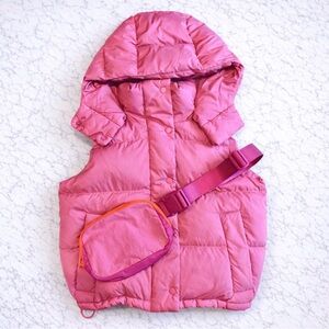 Lululemon Wunder Puff Vest and matching Everywhere Belt Bag OH strap Pink Lychee